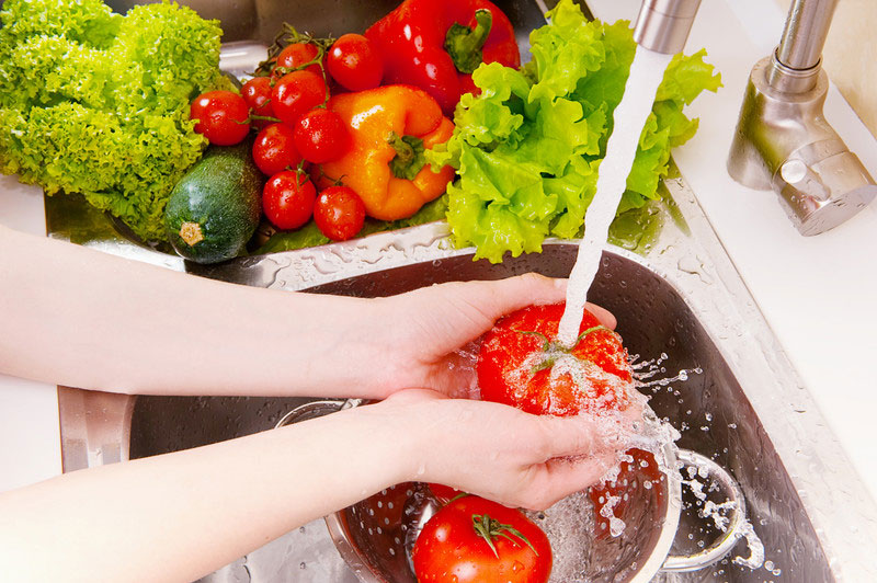 washing vegetables